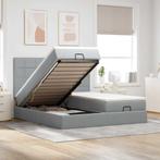 vidaXL Ottoman bed met matrassen 160x200cm stof lichtgrijs, Verzenden, Nieuw
