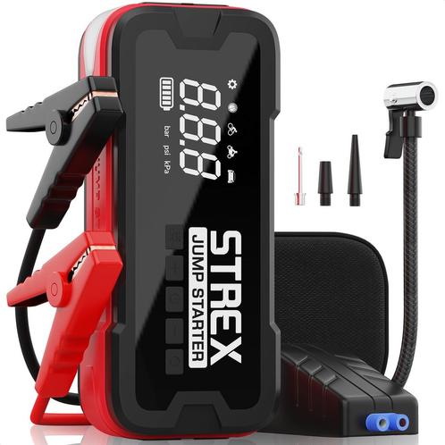 Strex Jumpstartermet Compressor - 4000A / 24.000 mAh, Auto diversen, Jumpstarters, Verzenden