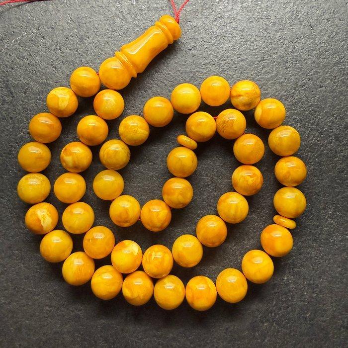 Tesbih misbaha gebedsrozenkrans witte Baltische barnsteen, Antiek en Kunst, Curiosa en Brocante