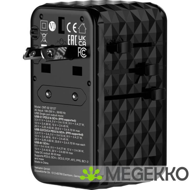 Verbatim Charge n Travel GaN III Universele Reisadapter, Computers en Software, Overige Computers en Software, Nieuw, Verzenden