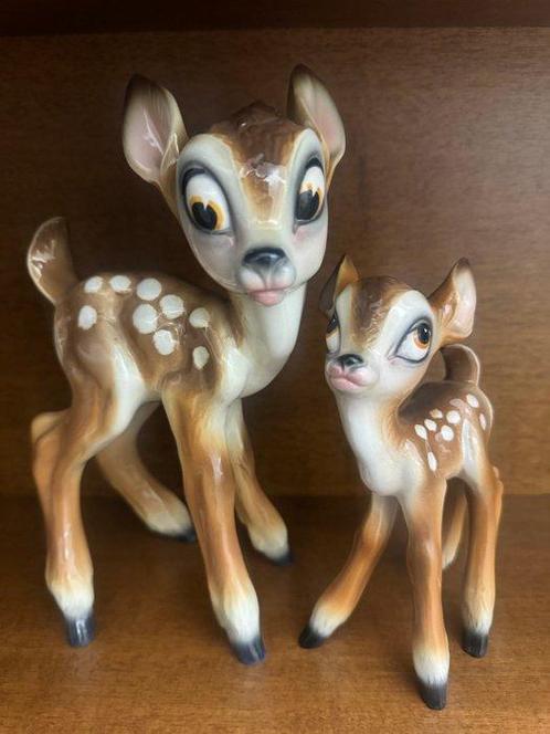 Zaccagnini - Beeldje - Bambi e cucciolo (2) - Aardewerk, Antiquités & Art, Antiquités | Verre & Cristal