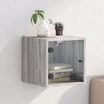 vidaXL Nachtkastje met glazen deur 35x37x35 cm grijs sonoma, Huis en Inrichting, Slaapkamer | Nachtkastjes, Verzenden, Nieuw