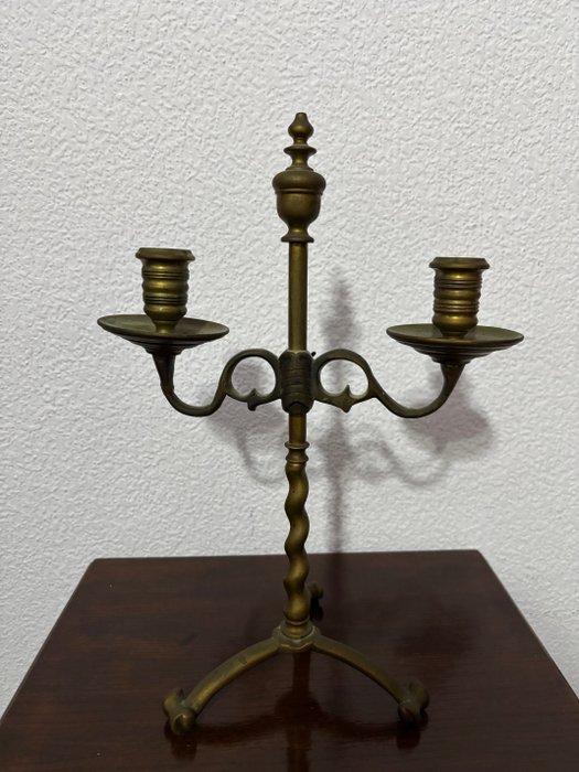Kandelaber (2) - Messing - Set van 2 kandelaars, Antiek en Kunst, Antiek | Overige Antiek