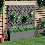 vidaXL Plantenbakken met latwerk 2 st 65x33x135 cm HKC grijs, Tuin en Terras, Verzenden, Nieuw