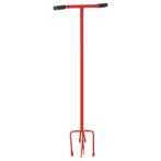 vidaXL Griffe de jardin Rouge Acier, Verzenden