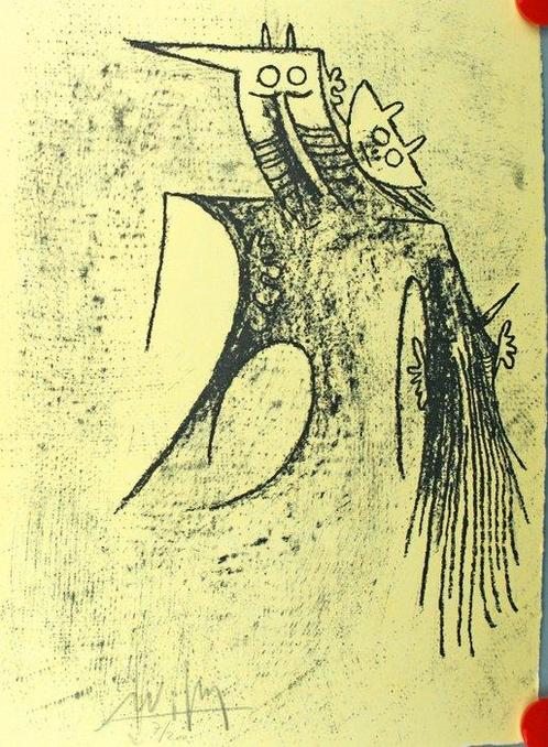 Wifredo Lam (1902-1982) - Litho Nr. 7/200 ca. 38x28 cm, 3., Antiek en Kunst, Antiek | Overige Antiek