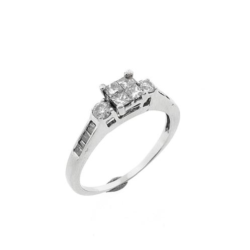 8 Krt. Fantasie ring met diamant | Ca. 0,50 ct. (zirconia), Bijoux, Sacs & Beauté, Bijoux anciens, Enlèvement ou Envoi