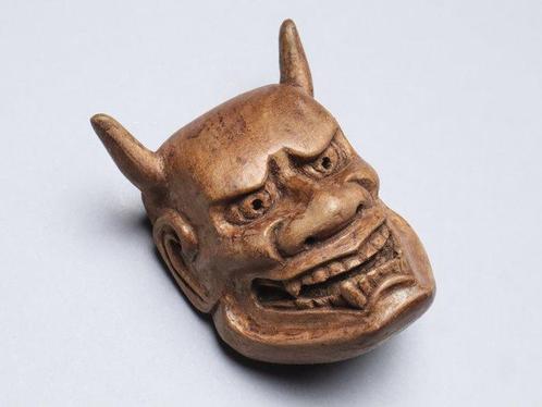 Netsuke – Noh-maski Hannya  Ondertekend Tomohisa  -, Antiek en Kunst, Antiek | Overige Antiek