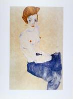 Egon Schiele - Sitzender blauer Akt - Artprint, Antiquités & Art