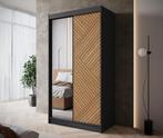Kledingkast 120cm zwart Schuifdeuren - Garderobekast, Huis en Inrichting, Kasten | Overige, Verzenden, Nieuw