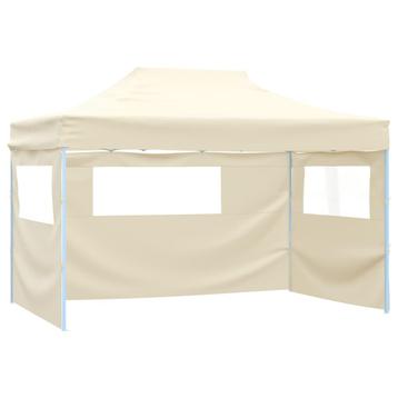 vidaXL Vouwtent met 3 wanden 3x4,5 m crème, Verzenden