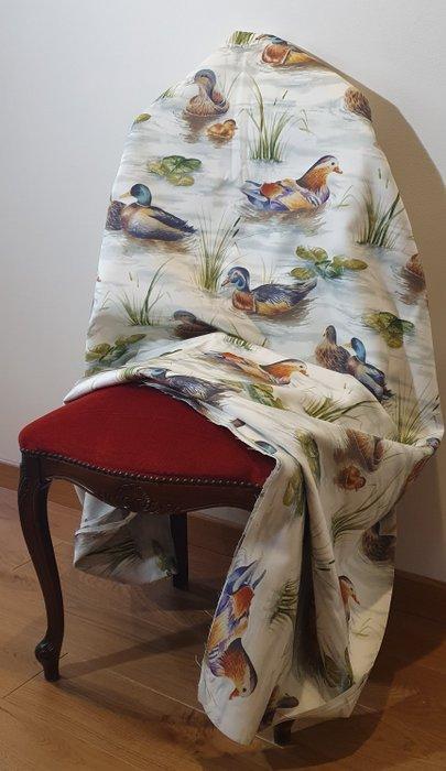 TESSUTO Landhuis in Engelse stijl met Wilde eenden -, Antiek en Kunst, Antiek | Tapijten, Tafelkleden en Textiel