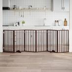 vidaXL Hondenhek met deur opvouwbaar 6 panelen bruin 300 cm, Verzenden, Nieuw