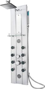tectake® Aluminium Douchepaneel met 10 Massagejets - Sproeie, Doe-het-zelf en Bouw, Verzenden, Nieuw