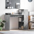 vidaXL Bureau met plank Beton Grijs 108 x 55 x 103.5 cm, Verzenden, Nieuw