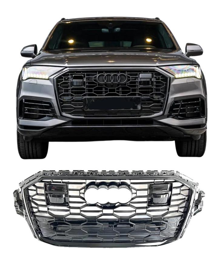 Grill | Audi | Q7 2019-2024  | RSQ7-look | glanzend zwart, Auto-onderdelen, Carrosserie, Nieuw, Audi, Verzenden