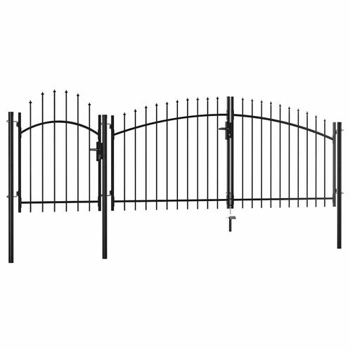 vidaXL Poort 1,5x4 m staal zwart, Tuin en Terras, Tuinpoorten, Nieuw, Verzenden
