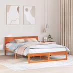 vidaXL Bedframe met hoofdeinde Bruin 150 x 200 cm Massief, Huis en Inrichting, Slaapkamer | Bedden, Verzenden, Nieuw