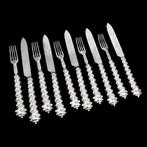 5 person sterling silver dessert cutlery set with barley, Antiek en Kunst, Antiek | Zilver en Goud