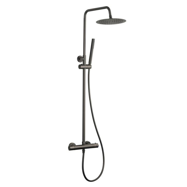 Opbouw Regendouche BWS Gunmetal 25 cm Hoofddouche Cemal, Doe-het-zelf en Bouw, Sanitair, Kraan, Nieuw, Ophalen of Verzenden
