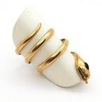 Bague - 18 carats Or jaune - 0.02ct. tw. Émeraude - Onyx, Handtassen en Accessoires, Ringen, Nieuw