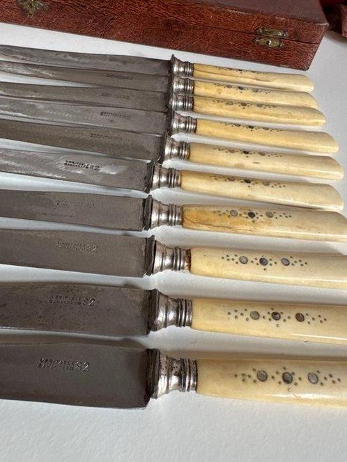 Véritable DAMAS dps - Ensemble de couteaux de table (10) -, Antiek en Kunst, Antiek | Meubels | Tafels