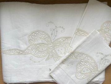 Lenzuolo matrimoniale e due federe in puro lino - Drap de