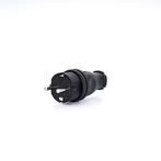 Power Solid Stekker 16A Rubber Geaard IP44 Zwart - PWS161KS, Doe-het-zelf en Bouw, Verzenden, Nieuw