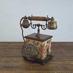 Telcer - Analoge telefoon - Messing, Hout, Fluweel - Retro, Antiek en Kunst