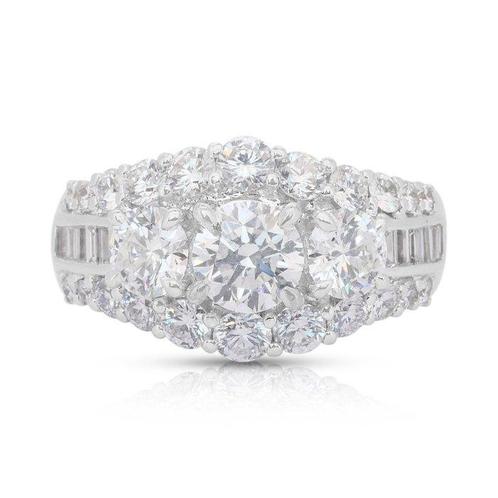 Bague - 18 carats Or blanc -  3.11ct. tw. Diamant, Handtassen en Accessoires, Ringen