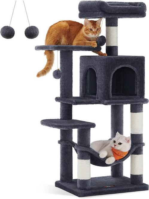 Krabpaal Voor Katten - 112 Cm - Rookgrijs - Met Hangmat, Animaux & Accessoires, Accessoires pour chats, Enlèvement ou Envoi