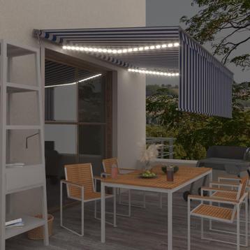 vidaXL Luifel met rolgordijn, LED en windsensor 4,5x3 m, Verzenden