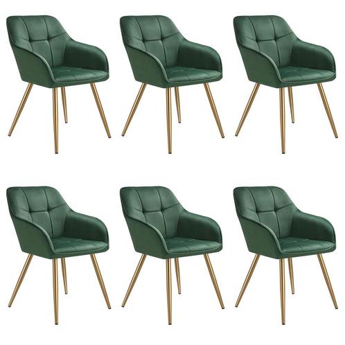 tectake Eetkamerstoel Marilyn, fluweellook, gecapitonneerd -, Huis en Inrichting, Stoelen, Verzenden