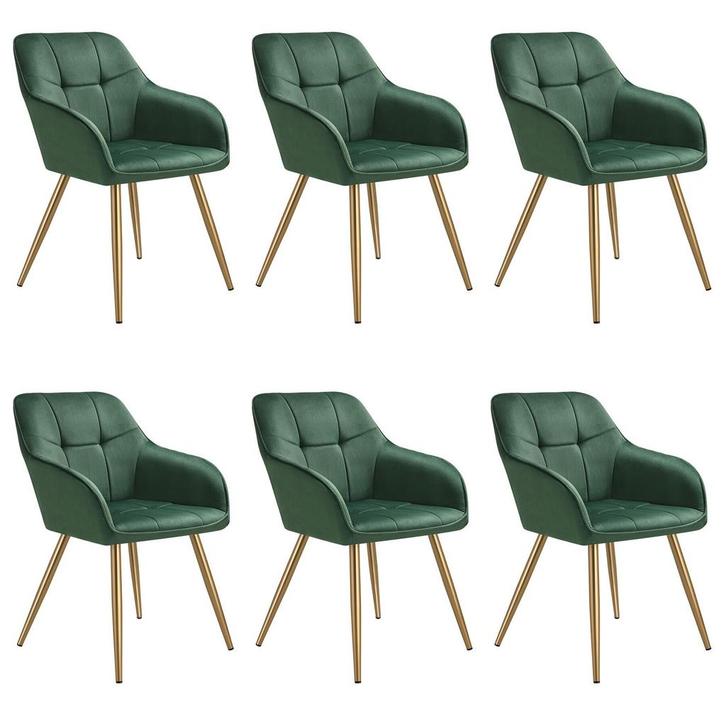 tectake Eetkamerstoel Marilyn, fluweellook, gecapitonneerd -, Huis en Inrichting, Stoelen, Verzenden