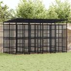 vidaXL Hondenkennel met dak 7,37 m² staal, Dieren en Toebehoren, Verzenden, Nieuw