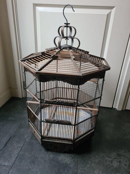 Vogelkooi - Hout - Grote vogelkooi, Antiek en Kunst, Curiosa en Brocante