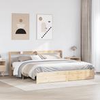 vidaXL Bedframe met hoofdbord massief grenenhout 180x200 cm, Verzenden, Nieuw