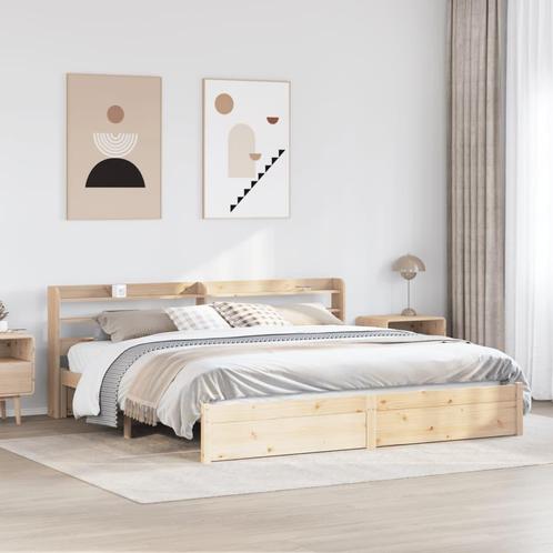 vidaXL Bedframe met hoofdbord massief grenenhout 180x200 cm, Huis en Inrichting, Slaapkamer | Bedden, Nieuw, Verzenden