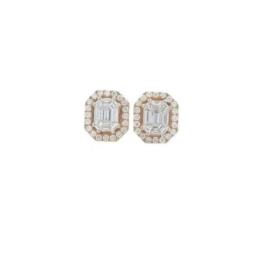 Oorbellen - 18 karaat Roségoud - 0.79ct. tw. Diamant, Handtassen en Accessoires, Oorbellen
