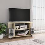 vidaXL Tv-meubel met wieltjes 80x40x45 cm bewerkt hout, Huis en Inrichting, Verzenden, Nieuw