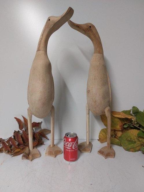 Beeld, set of 2 handmade wooden ducks 60 cm high - 60 cm -, Antiek en Kunst, Kunst | Designobjecten