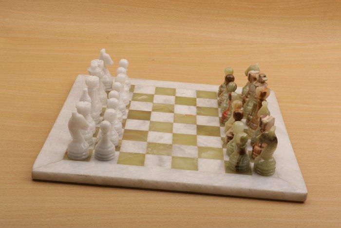 Schaakspel - Marmer, Antiquités & Art, Curiosités & Brocante