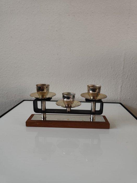 Kandelaar - Hout, Metaal - Minimalist Symetrisch, Antiquités & Art, Curiosités & Brocante