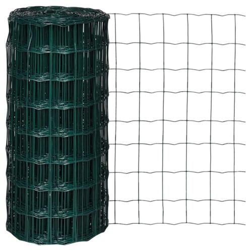 vidaXL Euro hek 10x0,8 m staal groen, Tuin en Terras, Tuinhekken en Hekwerk, Nieuw, Verzenden