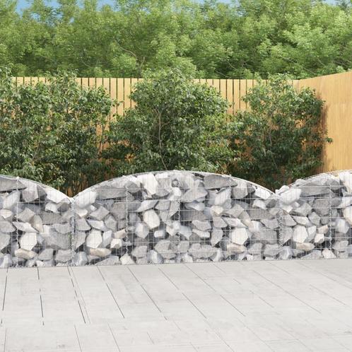 vidaXL Schanskorf gewelfd 200x30x60/80 cm gegalvaniseerd, Tuin en Terras, Bloempotten, Nieuw, Verzenden