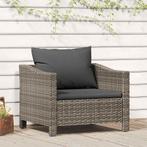 vidaXL Tuinstoel met kussens poly rattan grijs, Tuin en Terras, Verzenden, Nieuw