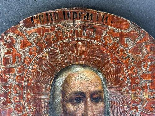 Icône - Saint Prophet Jérémie - Bois, Antiek en Kunst, Kunst | Niet-Westerse kunst