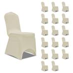 vidaXL Housses Ã©lastiques de chaise CrÃ¨me 18 pcs, Verzenden