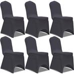 vidaXL Housse de chaise extensible 6 pcs anthracite, Verzenden, Neuf