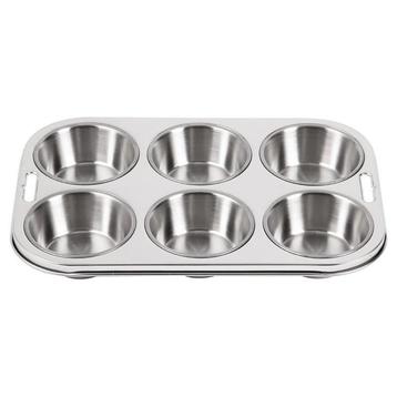 Bakvorm RVS | Cap. 6 muffins | 270(b)x190(l)cm Vogue, Verzenden